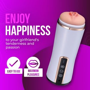 Automatic Male Masturbator, Male Adult Sex Toys for Men, Sucking Male Masturbator Penis Pump with 10 Vibration, White